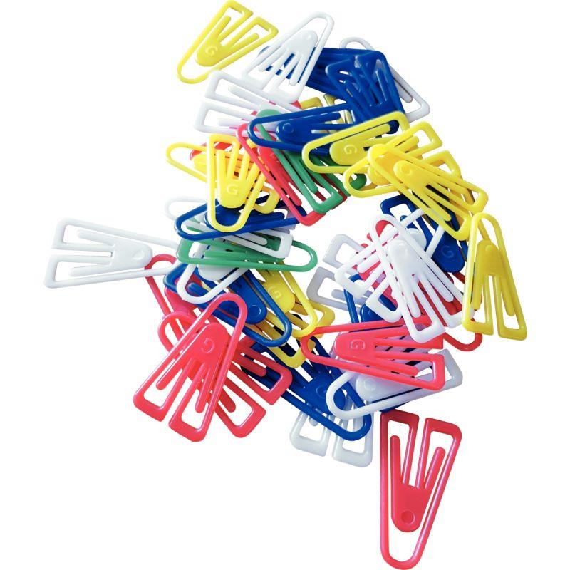 Image de  Sachet de 100 trombones 25mm en plastique coloris assortis 