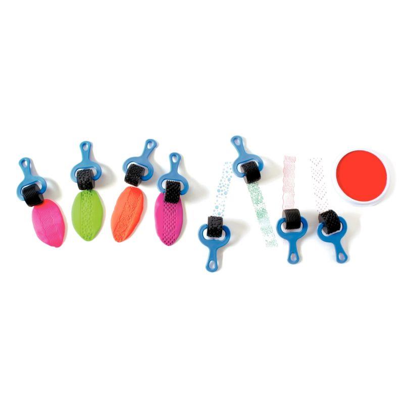 Image de  Lot de 4 rouleaux pour peinture et pâte à modeler, coloris bleu 