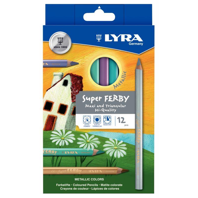 Image de  Étui de 12 crayons de couleur Super Ferby métalliques 