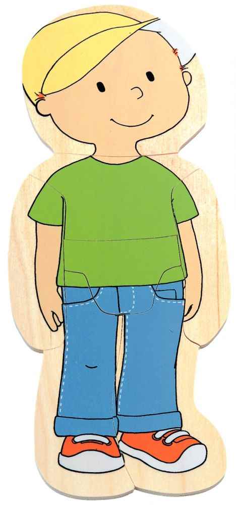 Image de  Puzzle en bois multi-niveaux, sur le thème du corps du garçon 