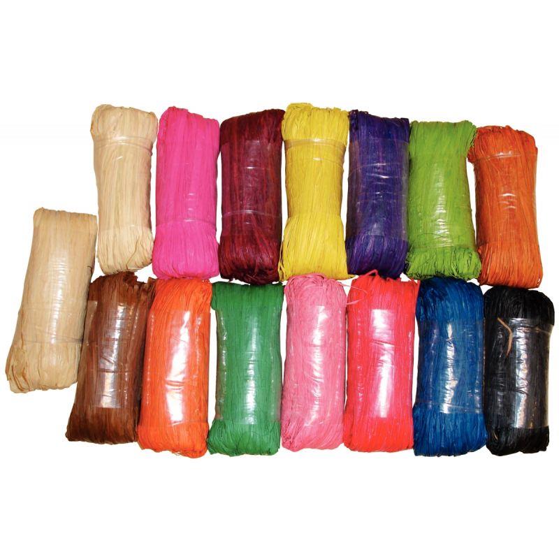 Image de  Kit de 15 pelotes de 50 g de raphia végétal assortis 