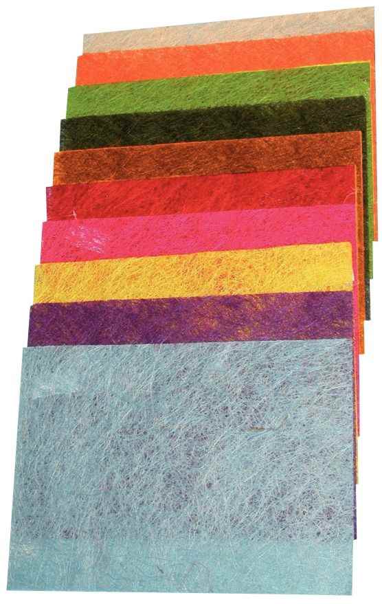 Image de  Pochette de 10 feuilles de sisal 135g, format 29,7 x 42 cm coloris assortis 