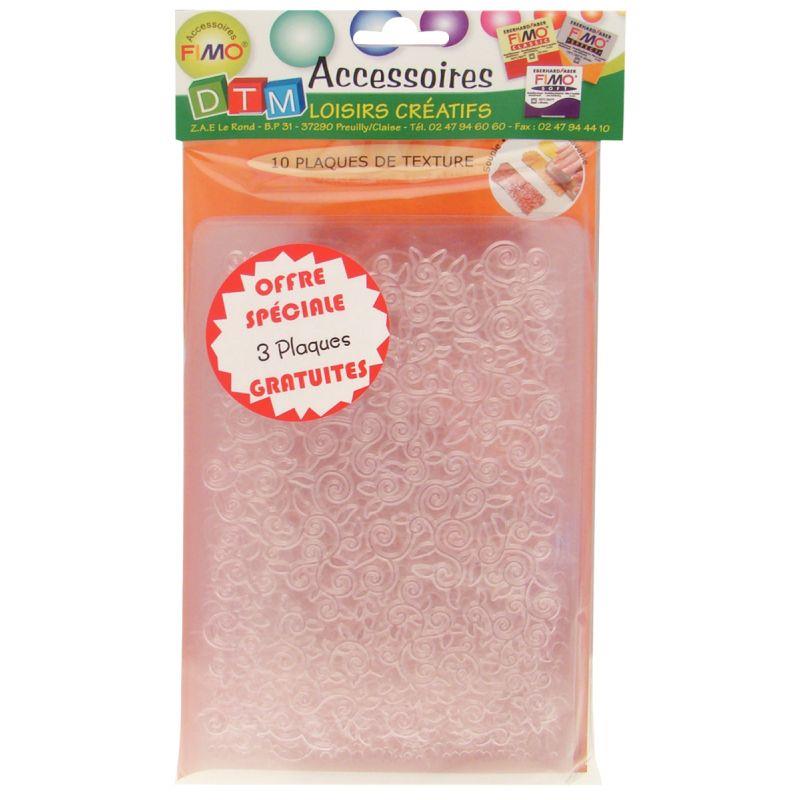 Image de  Lot de 10 plaques de texture assorties pour pâte à modeler FIMO, assortiment n°1 