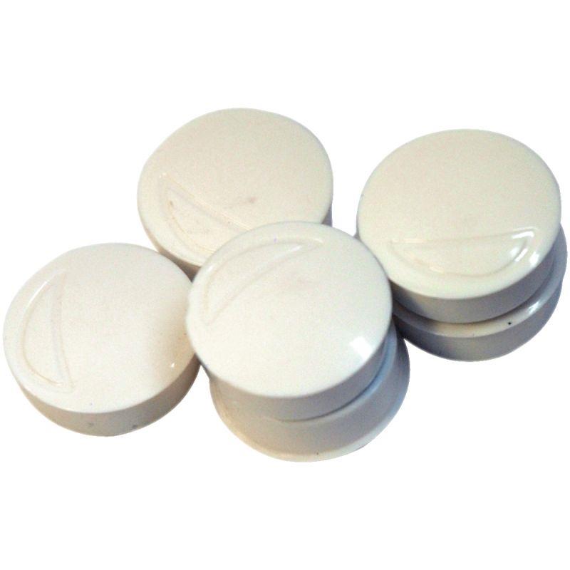 Image de  Blister de 6 punaises magnétiques, diamètre 22 mm.  Blanc 
