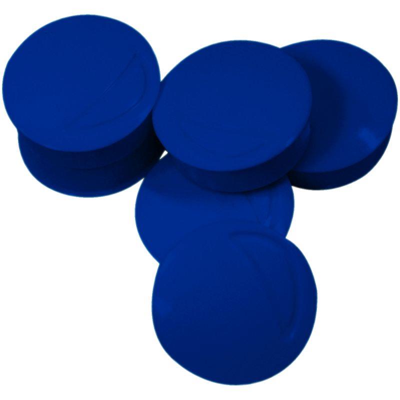 Image de  Blister de 6 punaises magnétiques, diamètre 22 mm.  Bleu 