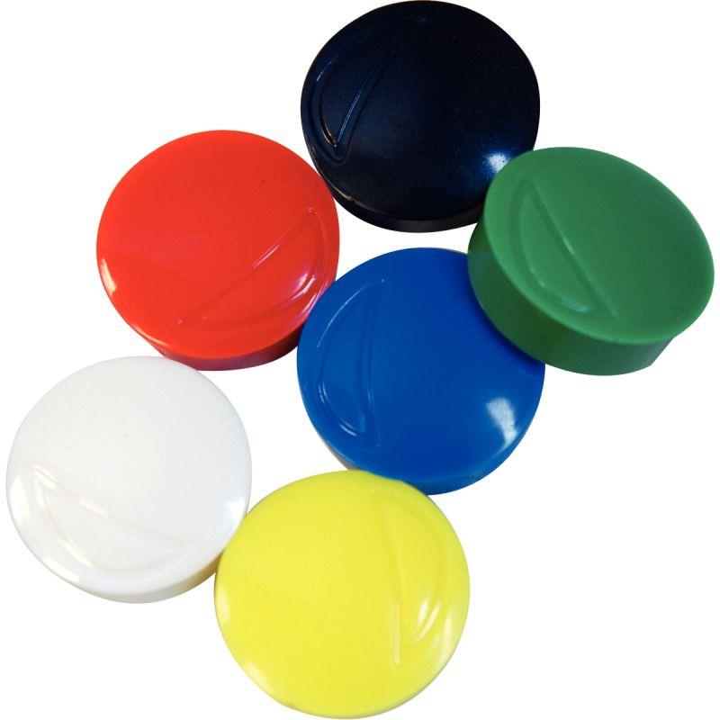 Image de  Blister de 6 punaises magnétiques, diamètre 22 mm assortis 