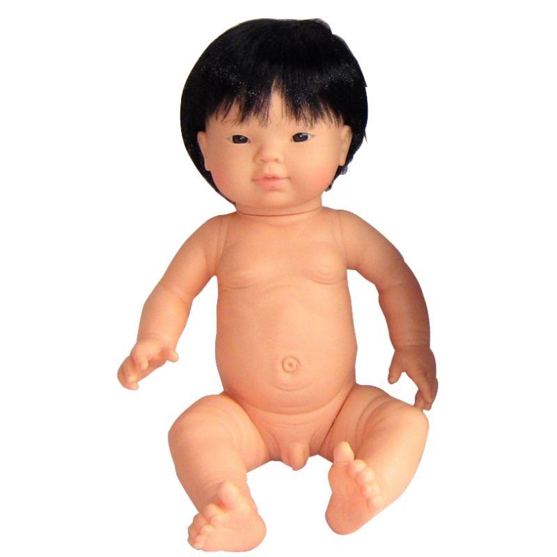 Image de  Poupée garçon asiatique avec cheveux 42 cm 