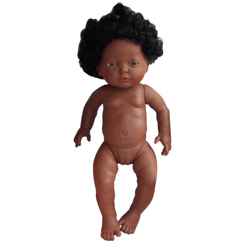 Image de  Poupée fille africaine avec cheveux 42 cm 