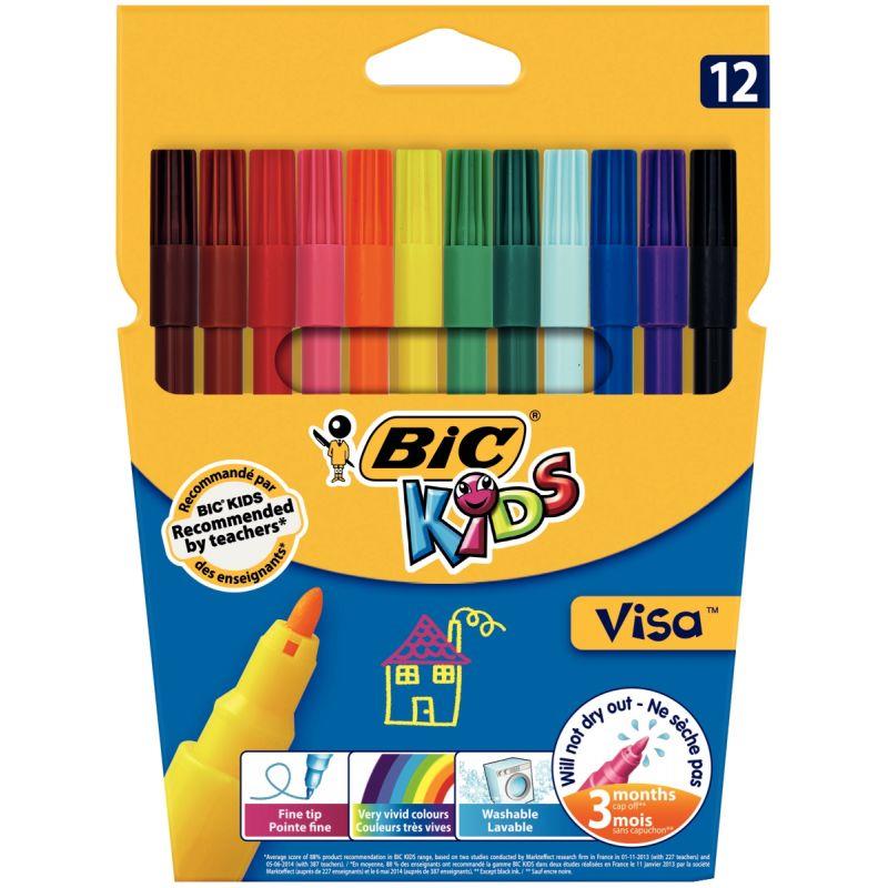 Image de  Lot de 25 pochettes de 12 feutres Visa assortis dont 5 gratuites 
