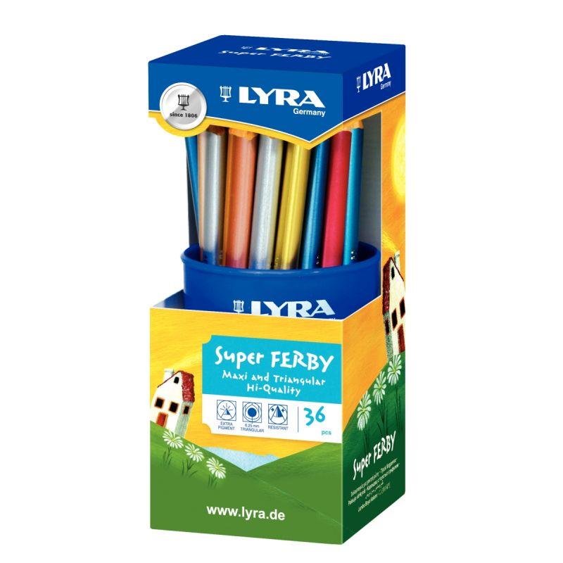 Image de  Pot de 36 crayons de couleur Super Ferby assortis 