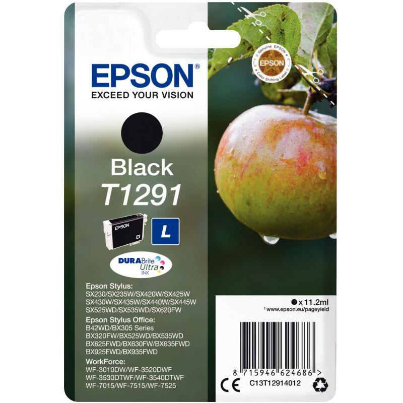 Image de  Epson POMME cartouche jet d''encre noire haute capacité authentique (T129140) 