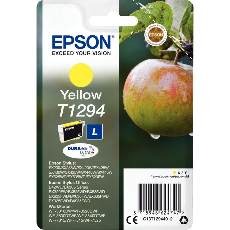 Image de  Epson POMME cartouche jet d''encre jaune haute capacité authentique (T129440) 