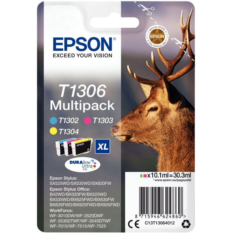 Image de  Epson CERF lot 3 cartouches jet d''encre cyan, magenta, jaune très haute capacité authentique T13064 