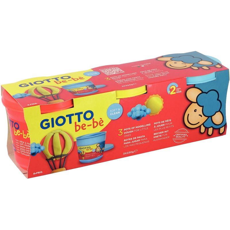 Image de  Set de 3 pots de 220G de pâte à jouer GIOTTO bébé couleurs assorties 