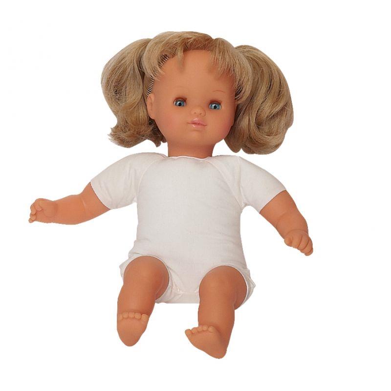 Image de  Poupon fille européenne avec cheveux corps tissu 32 cm 