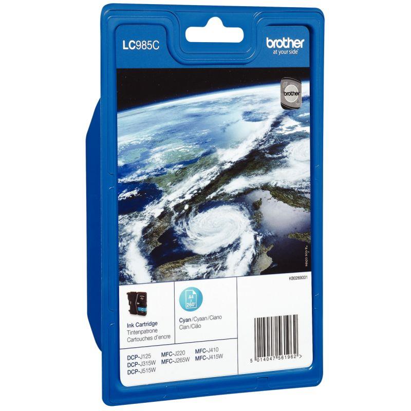 Image de  Brother TERRE cartouche jet d''encre cyan authentique (LC985C) 