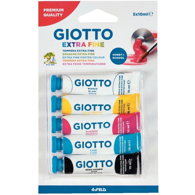Image de  Blister de 5 tubes de gouache GIOTTO extra fine 10ml 
