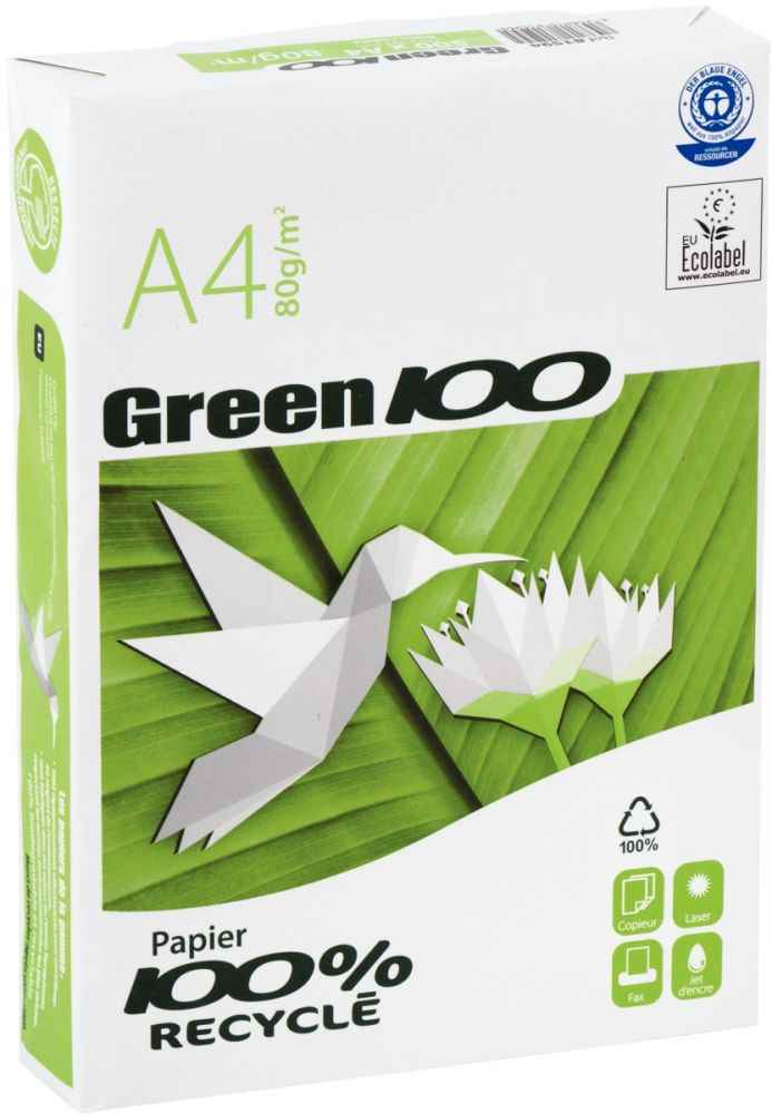 Image de  Ramette de 500 feuilles de papier blanc 80g de format A4 M GREEN 