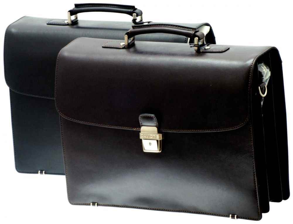Image de  Serviette de prestige en cuir vachette 3 soufflets pour ordinateur portable jusqu''à 15 