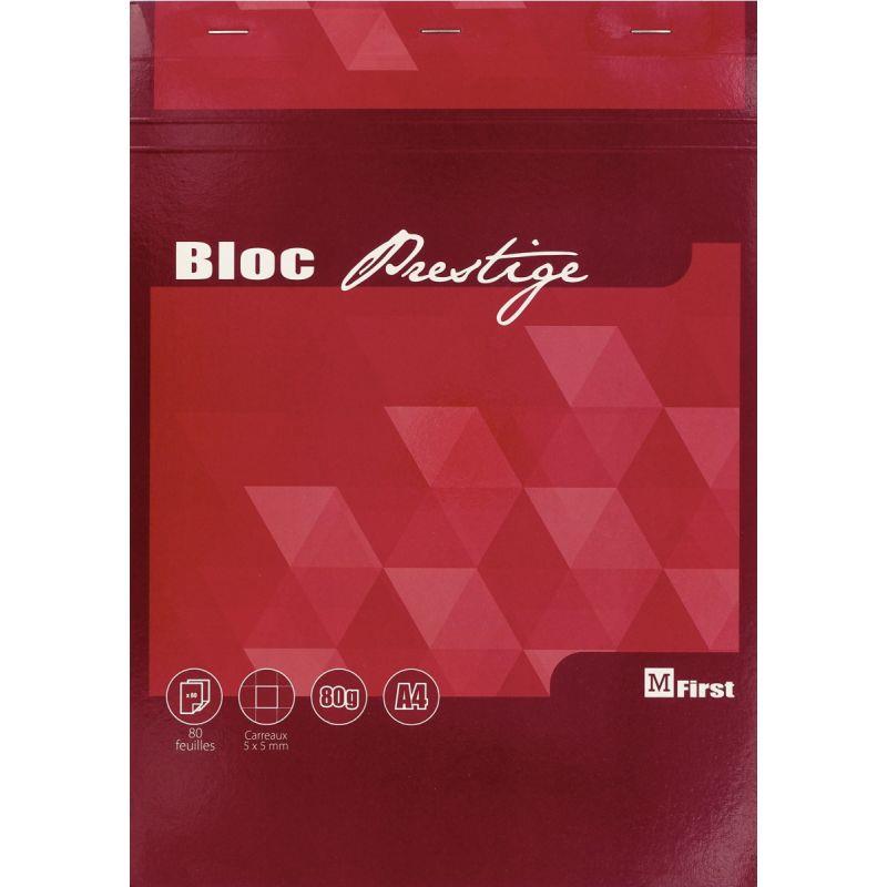 Image de  Bloc prestige de bureau FIRST 80 feuilles, format A4, quadrillé 5x5, papier blanc 80g 