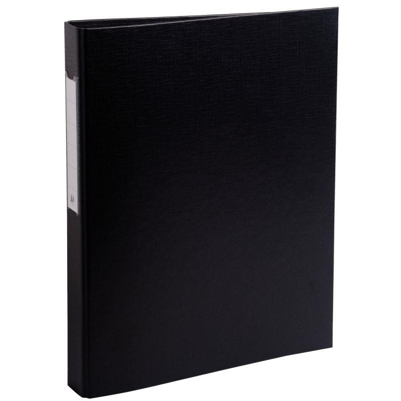 Image de  Classeur rigide rembordé polypropylène, 4 anneaux ronds, format A4, dos 4 cm, noir 