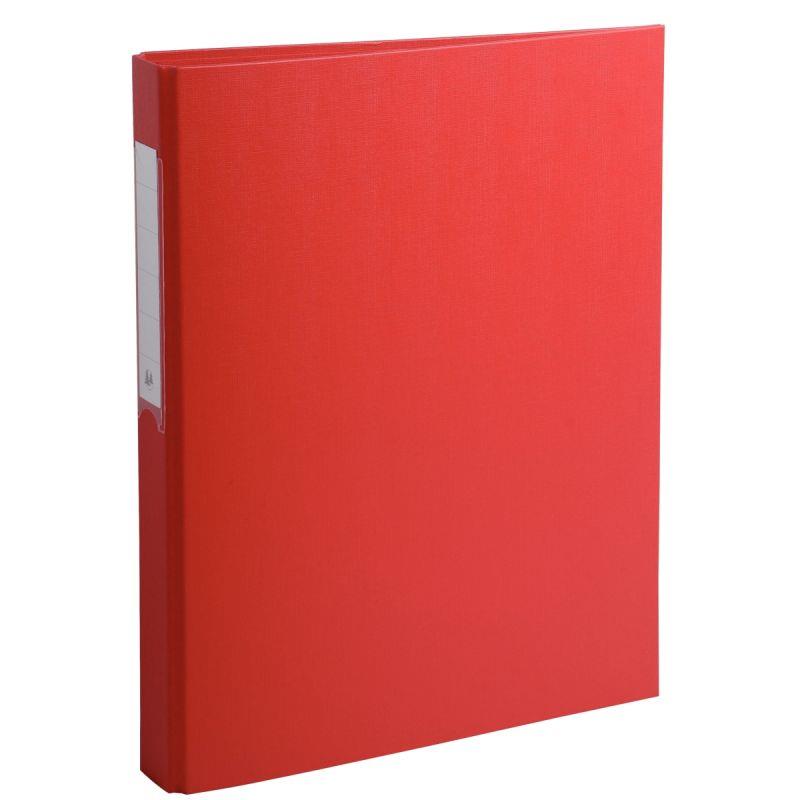 Image de  Classeur rigide rembordé polypropylène, 4 anneaux ronds, format A4, dos 4 cm, rouge 
