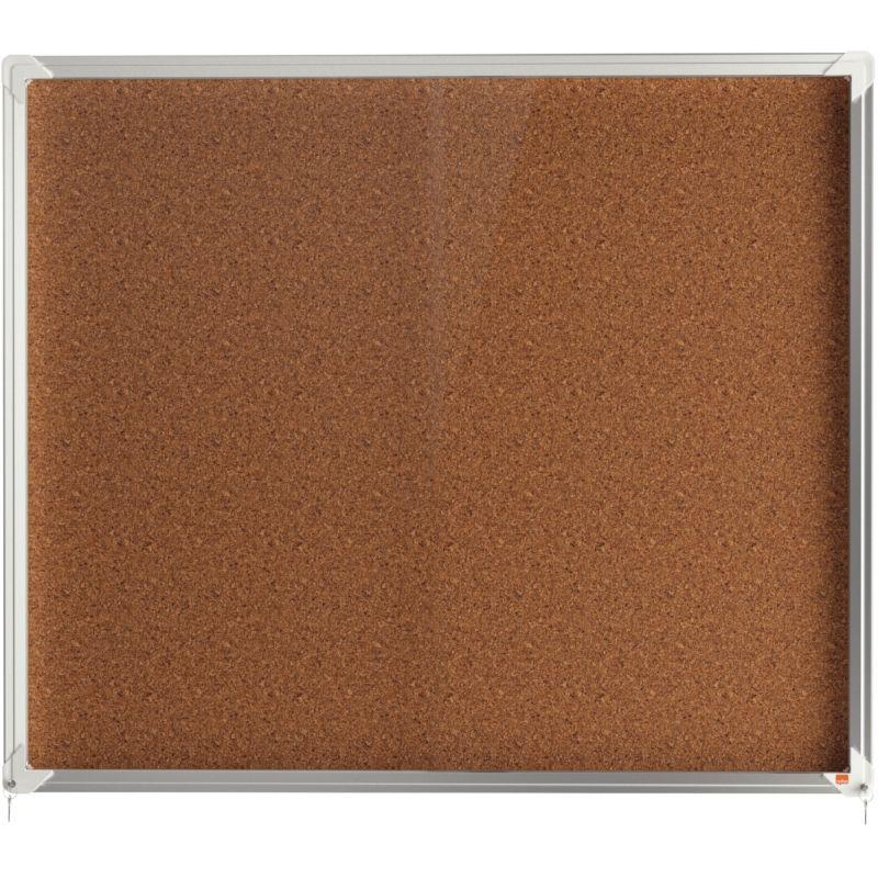 Image de  Vitrine d''intérieur portes coulissantes Premium plus fond liège 12 feuilles A4 