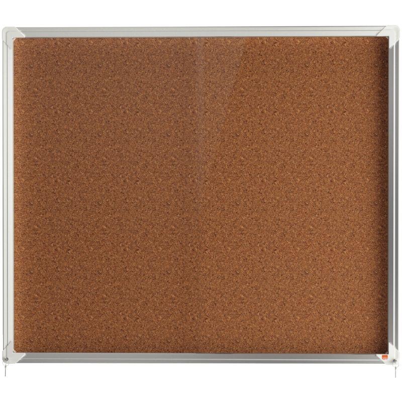 Image de  Vitrine d''intérieur portes coulissantes Premium plus fond liège 18 feuilles A4 