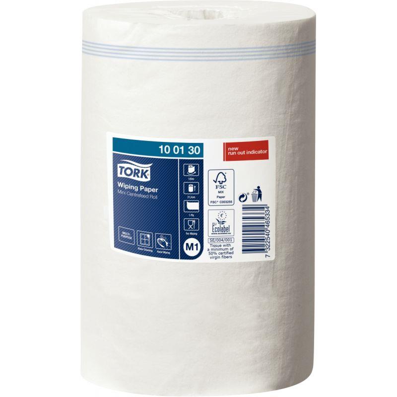 Image de  Carton de 11 mini-bobines essuie-tout M1 1 pli blanches 