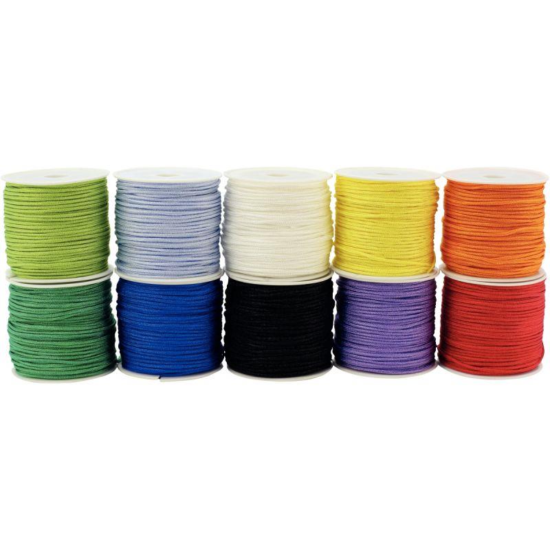 Image de  Lot de 10 bobines de cordon couleurs 18 mètres couleurs assorties 