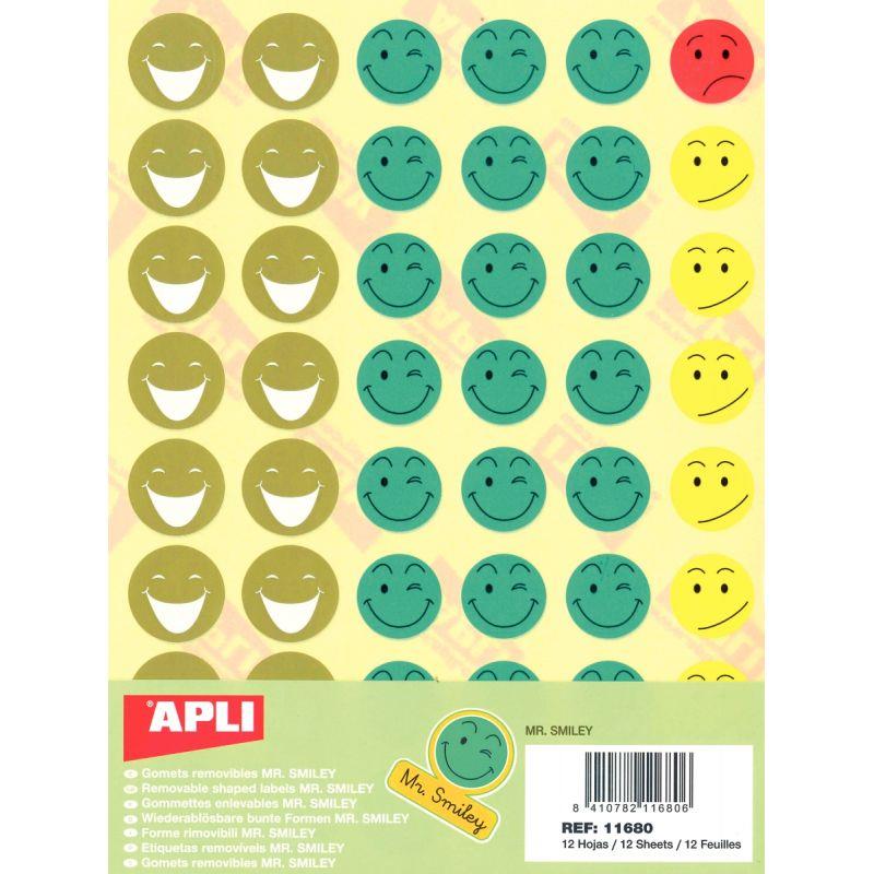 Image de  Pochette de 576 gommettes SMILEY, 12 planches 