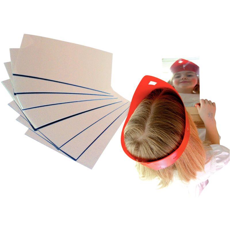 Image de  Lot de 8 miroirs en plastique, rectangulaires incassables dimensions : 14x20 cm 