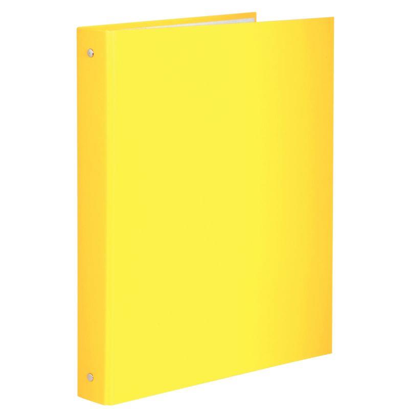 Image de  Classeur 4 anneaux en carton plastifié, format A4, dos 4 cm, jaune 