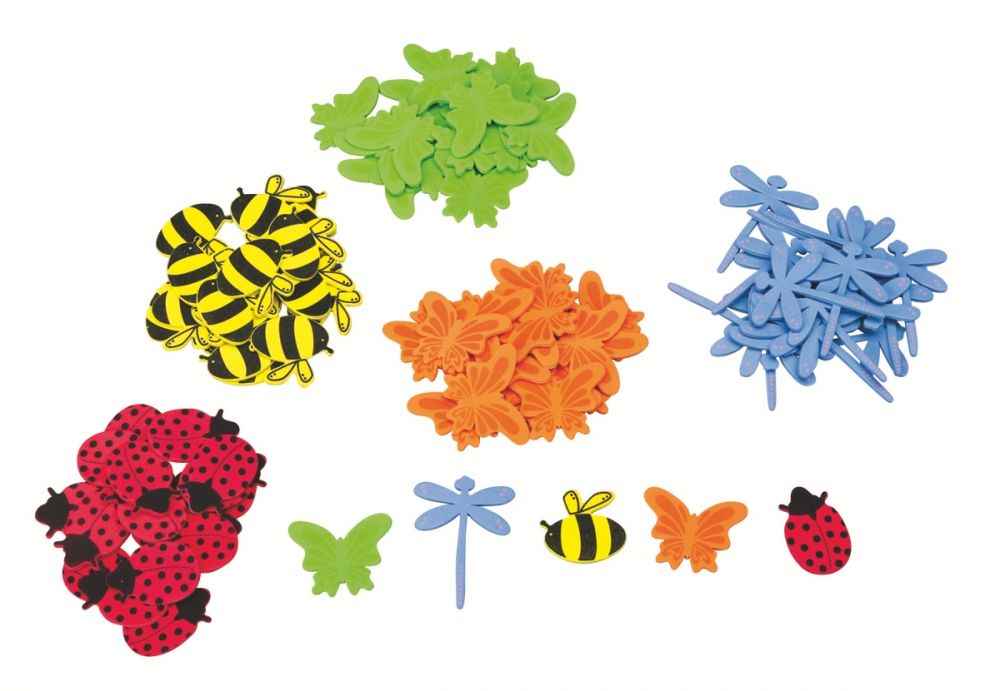 Image de  Sachet de 72 insectes en mousse de caoutchouc adhésif assortis 