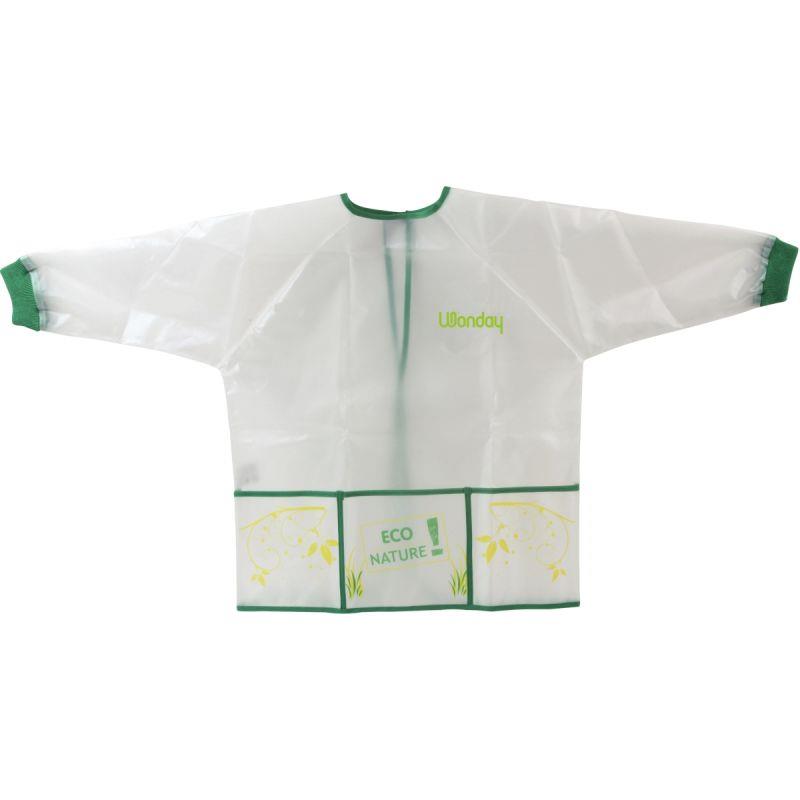 Image de  Tablier écologique enfant modèle 3 - 5 ans  coloris blanc et vert 