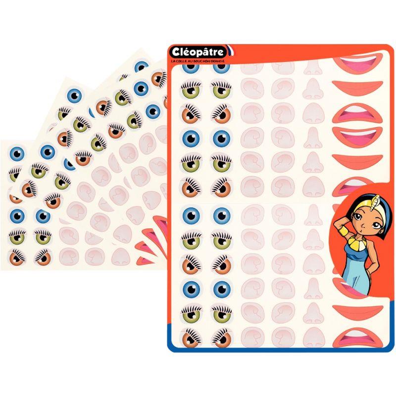 Image de  Pochette de 360 gommettes visage assorties 