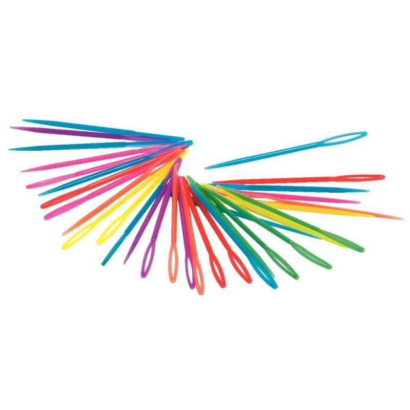 Image de  Lot de 32 aiguilles en plastique, pour le code 77950 (PQ 40 CRT A BRODER 24X17CM) couleurs assorties 