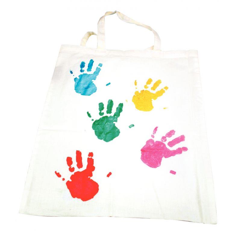 Image de  Lot de 12 sacs shopping en coton grand modèle 