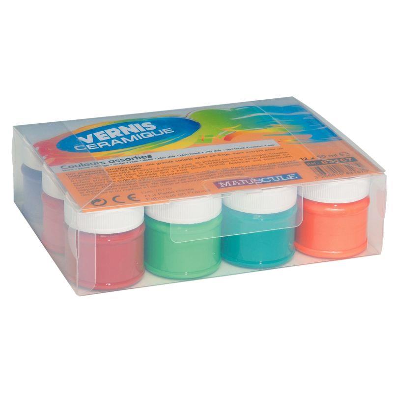 Image de  Coffret de 12 pots 50 ml de vernis céramique 