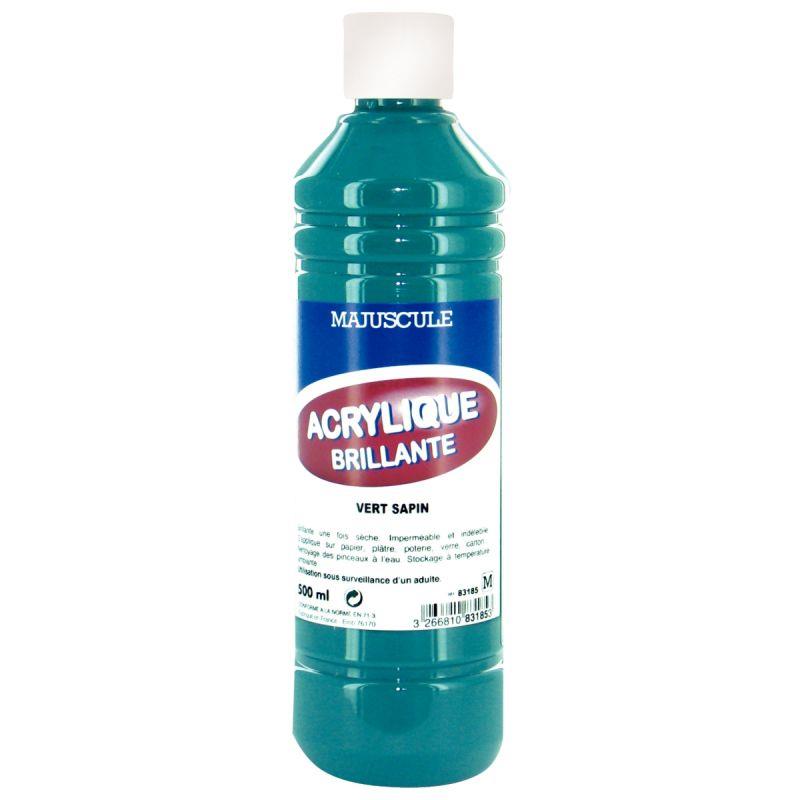 Image de  Flacon de 500 ml de peinture acrylique brillante MAJUSCULE vert sapin 