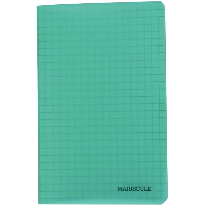 Image de  Carnet piqué 96 pages MAJUSCULE couverture polypropylène, format 9x14 cm, quadrillé 5x5, papier 90g 