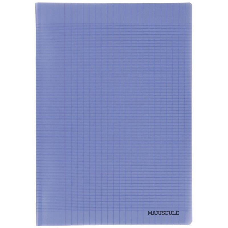 Image de  Piqûre 96 pages MAJUSCULE, format A4, papier blanc 90g, seyès, couverture polypropylène violet 