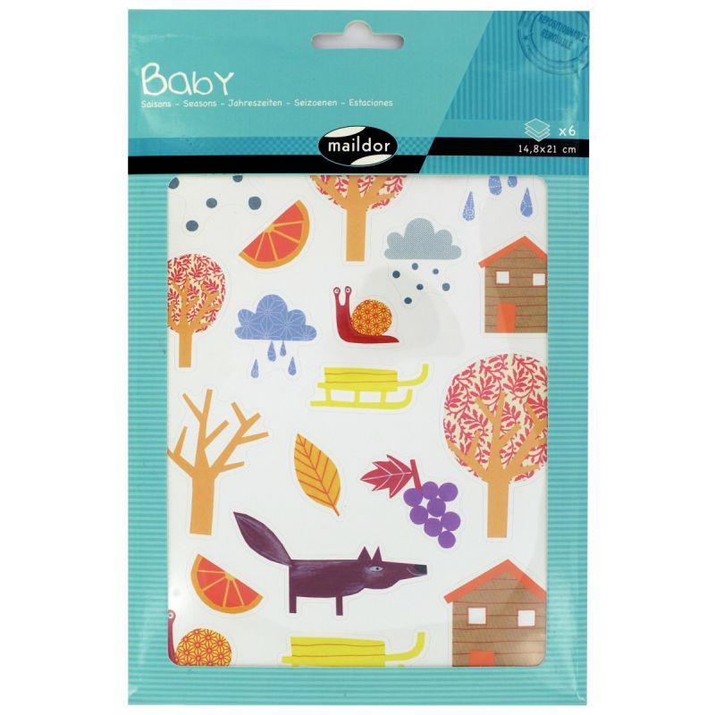 Image de  Pochette de 123 maxi gommettes thème : Les 4 saisons, adhésives repositionnables 