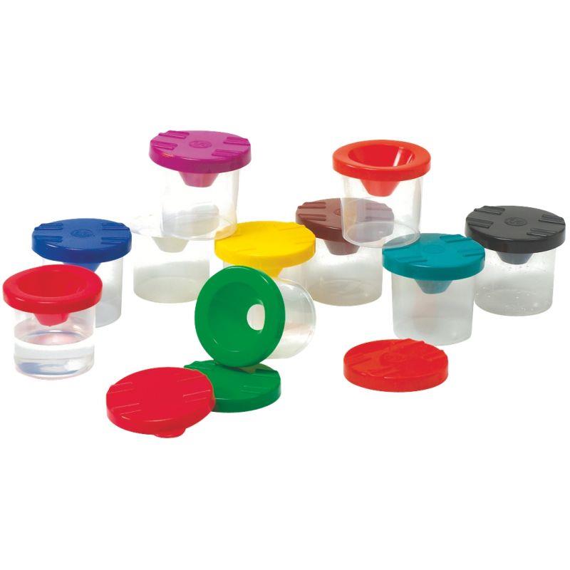 Image de  Lot de 10 godets anti-verse 125 ml. 10 couleurs assorties 