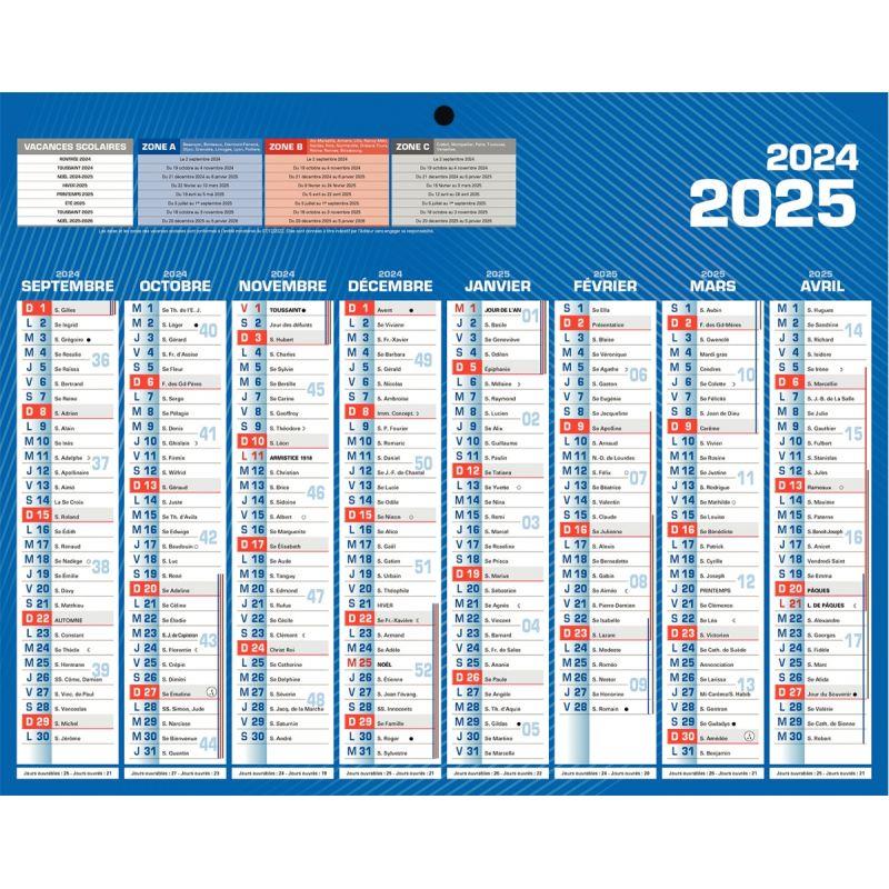 Image de  Calendrier 8 mois par face 21x26,5cm bleu 