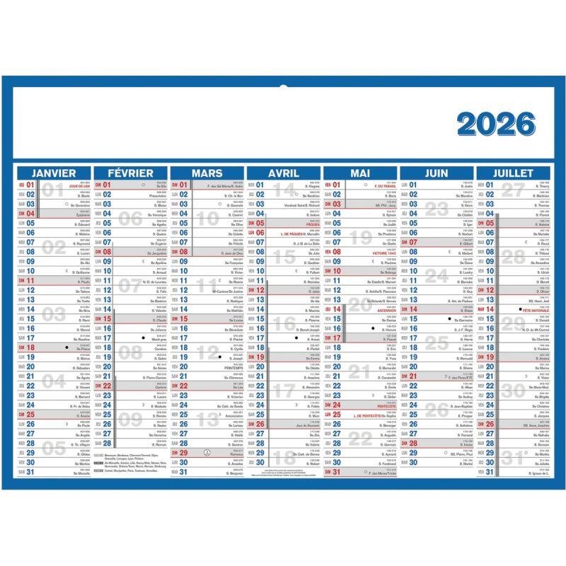 Image de  Calendrier semestriel 7 mois par face 29x39,5cm souple 