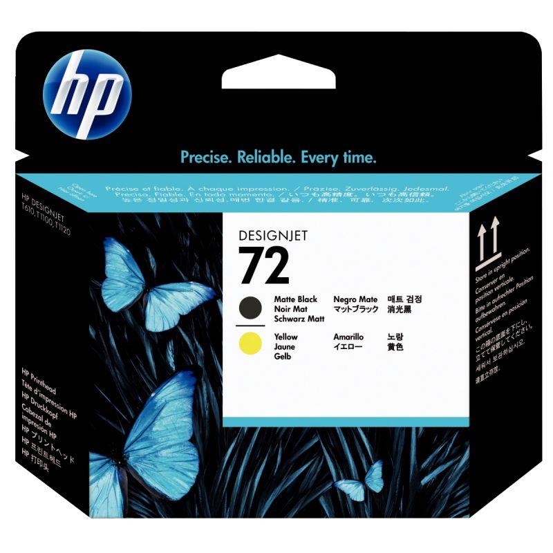 Image de  HP 72 tête d''impression noire mat et jaune authentique (C9384A) 