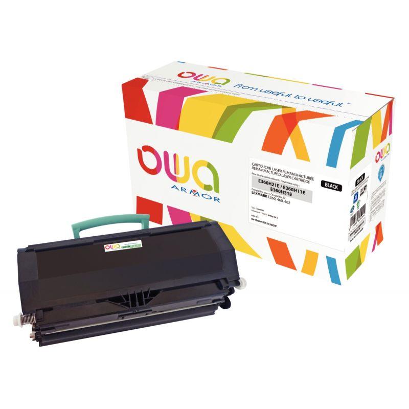 Image de  OWA cartouche laser noire haute capacité remanufacturée compatible Lexmark E360H11E 