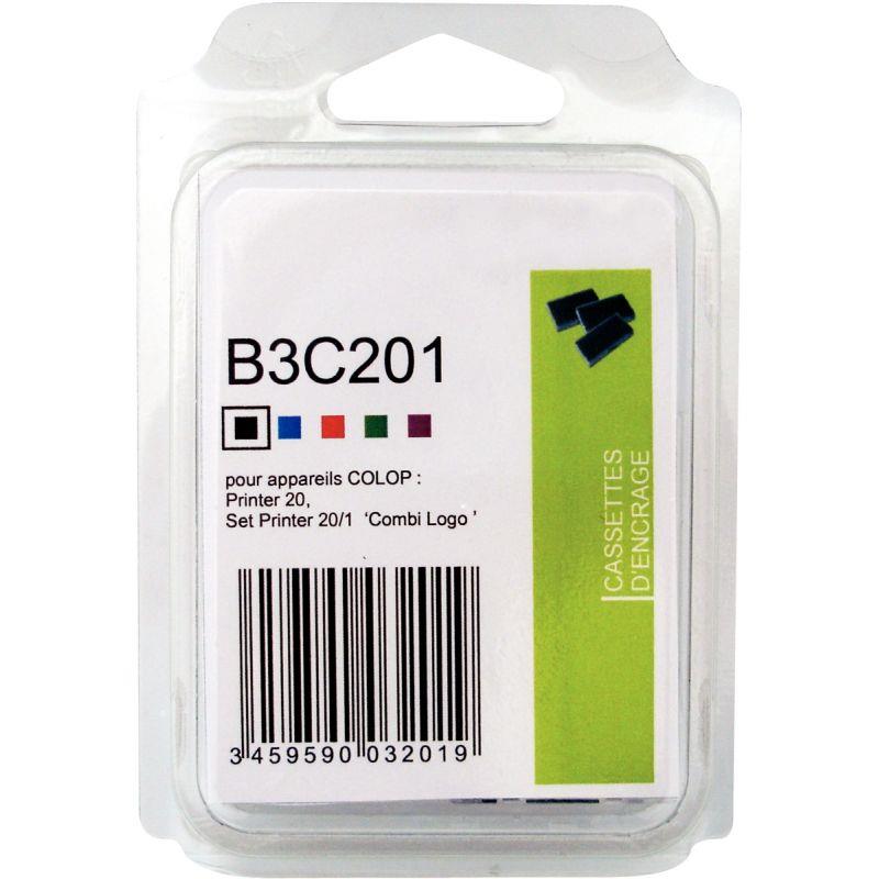Image de  Lot de 3 cassettes d''encrage noir pour appareil Colop Printer 20, Set Printer 20/1 Combi Logo 