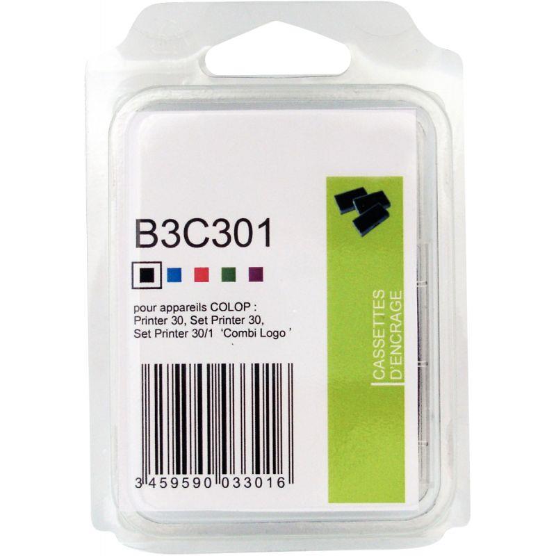 Image de  Lot de 3 cassettes d''encrage noir pour Colop Printer 30, Set Printer 30, Set Printer 30/1 Combi Log 